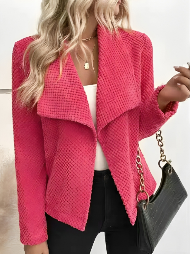Classic Women's Open Front Cardigan Blazer - BritishElegance