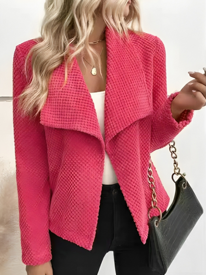 Classic Women's Open Front Cardigan Blazer - BritishElegance