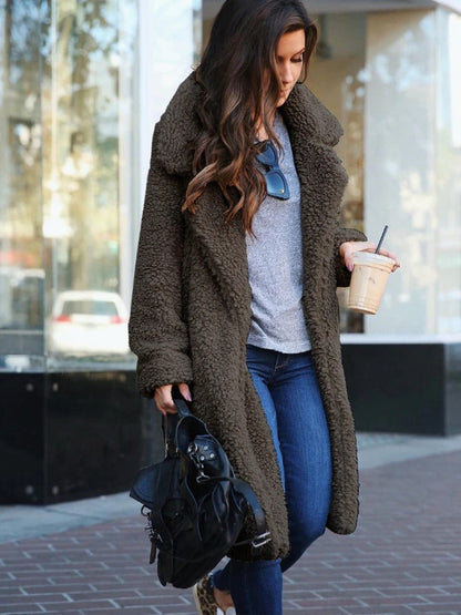 Sietske | Soft women's fleece teddy coat, long cut
