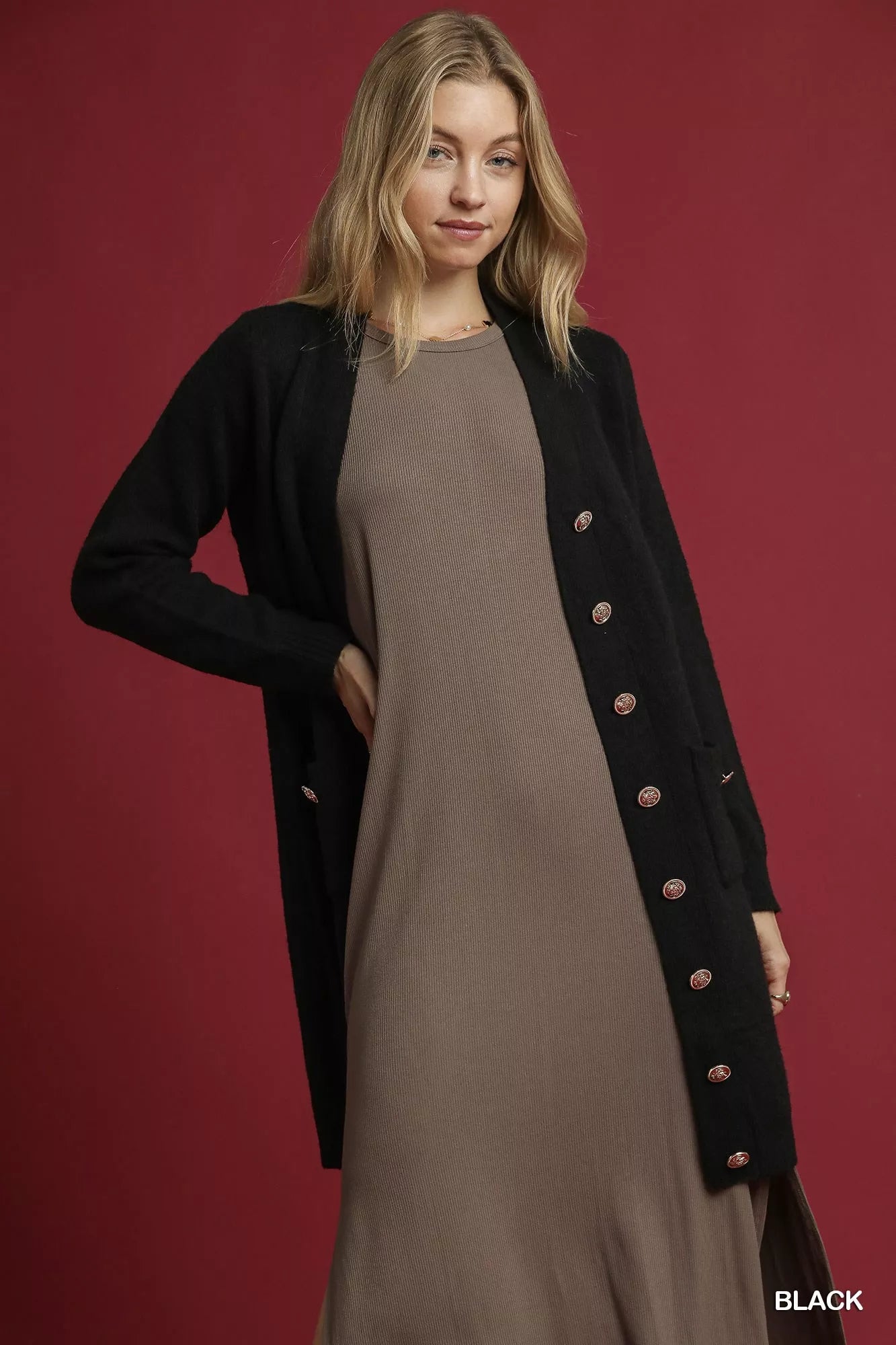 Comfy Open Front Pocket Cardigan Sweater - BritishElegance