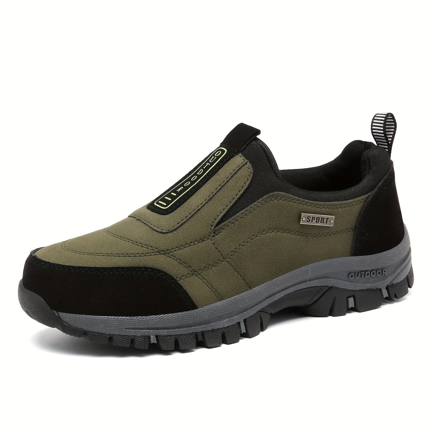Men’s Slip-On Hiking Shoes – Lightweight Outdoor Walking Shoes with Cushioned Sole