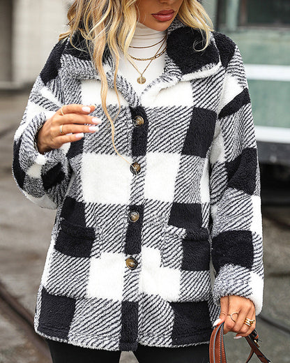 Classic Plaid Winter Coat for Women