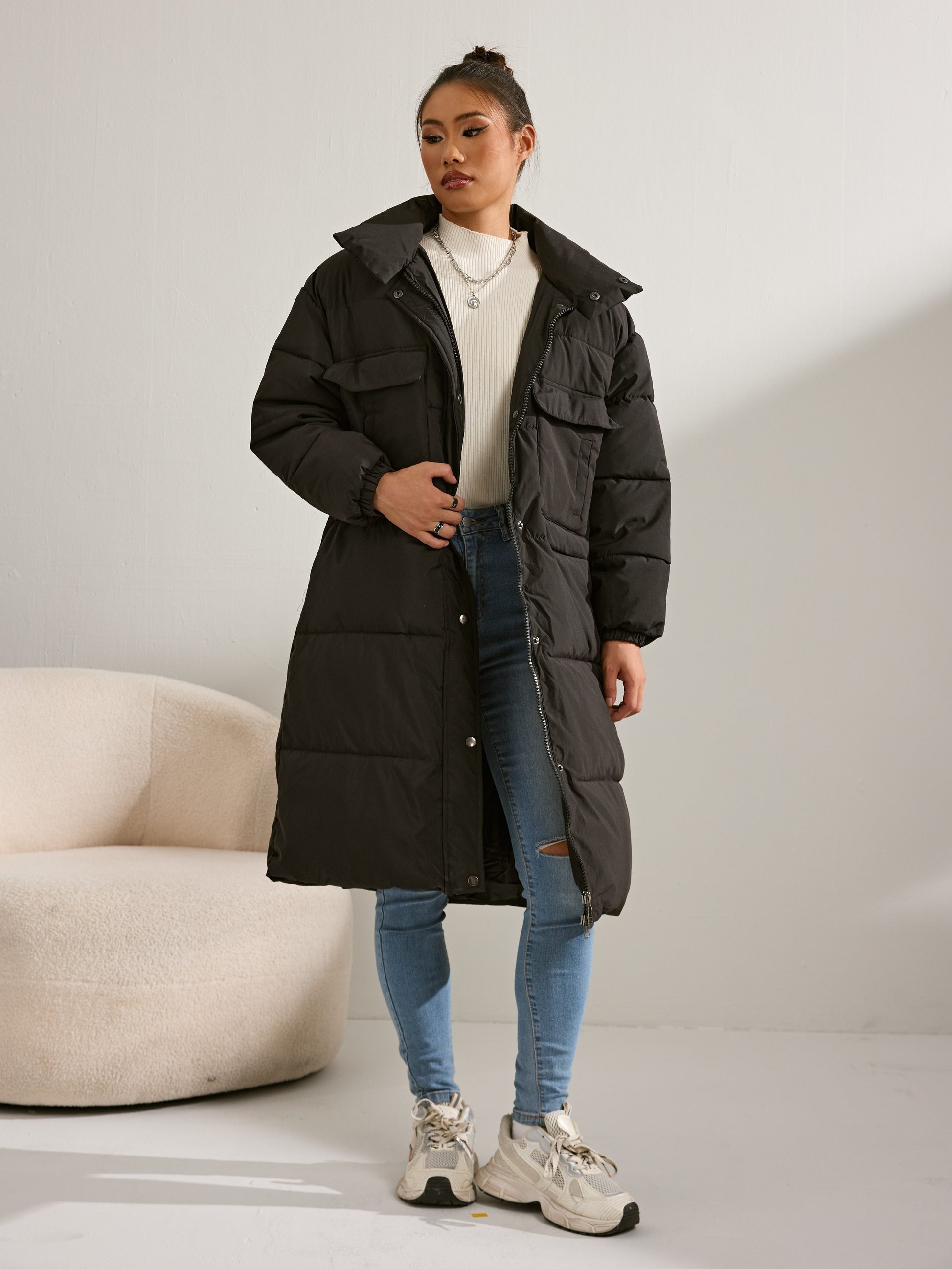 Cozy Long Down Women's Parka Jacket With Hood - BritishElegance