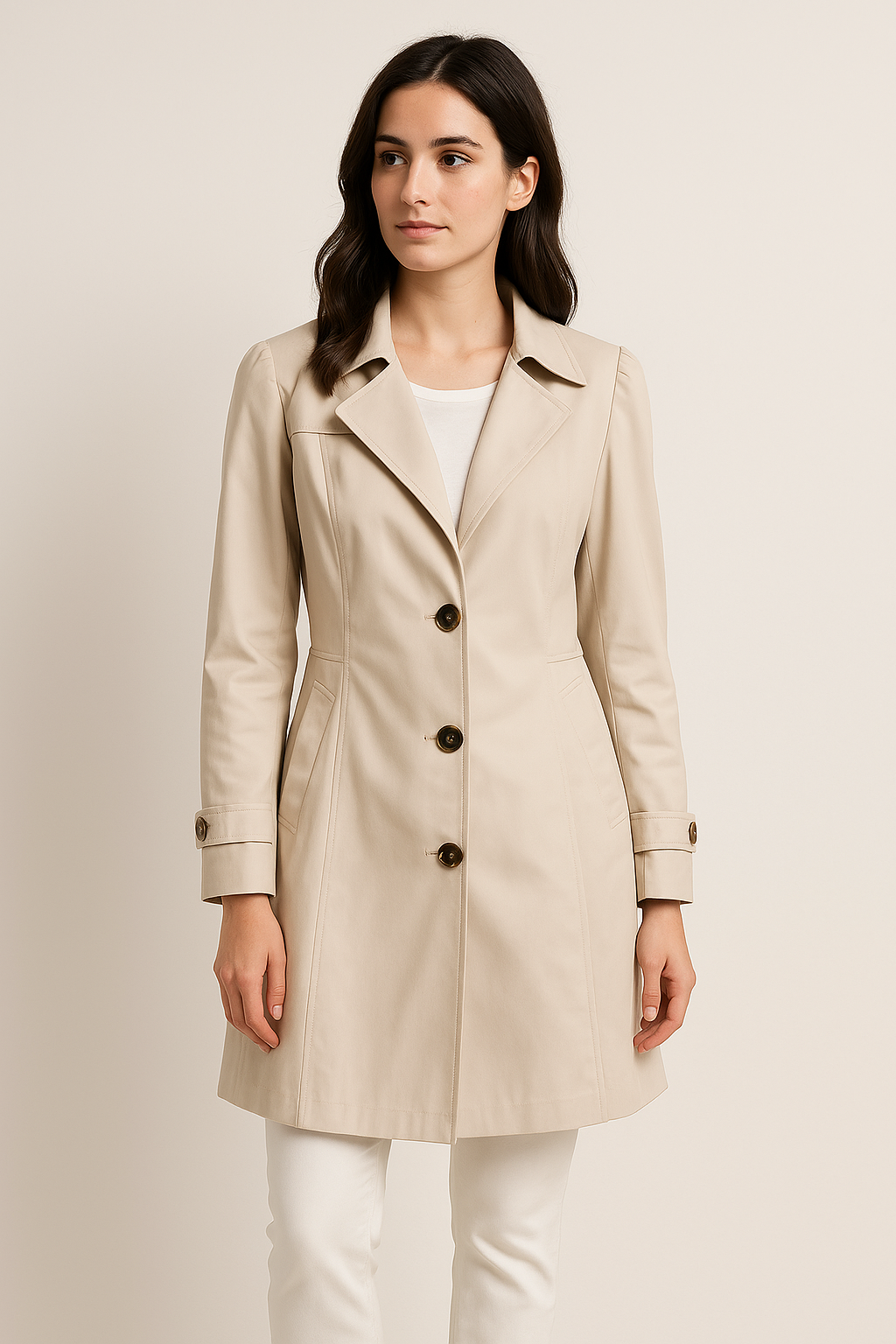 Beatrice – Women’s Mid-Length Trench Coat