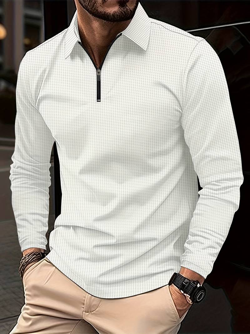 Relaxed Fit Cotton Long Sleeve Shirt for Men - BritishElegance