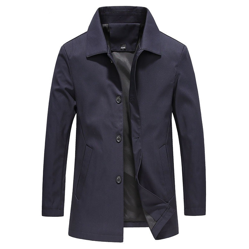 Oscar Slim Fit Long Jacket | Button Front Side Pockets Long Jacket