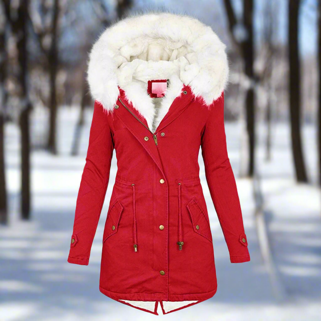Isla Tailored Fit Parka Jacket | Fur Trim Drawstring Waist Parka Jacket