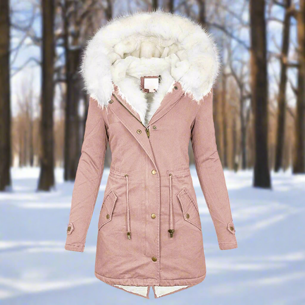 Isla Tailored Fit Parka Jacket | Fur Trim Drawstring Waist Parka Jacket