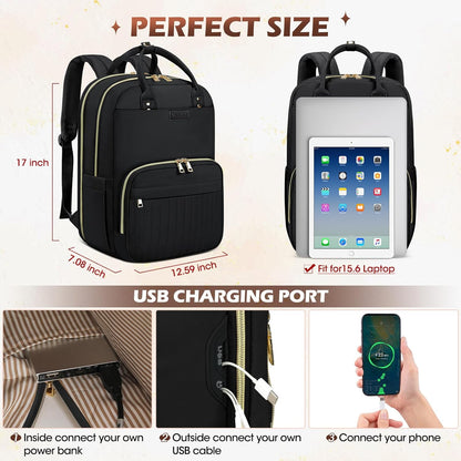 Water-Resistant Travel Laptop Backpack with Organised Compartments – 15.6' Fit