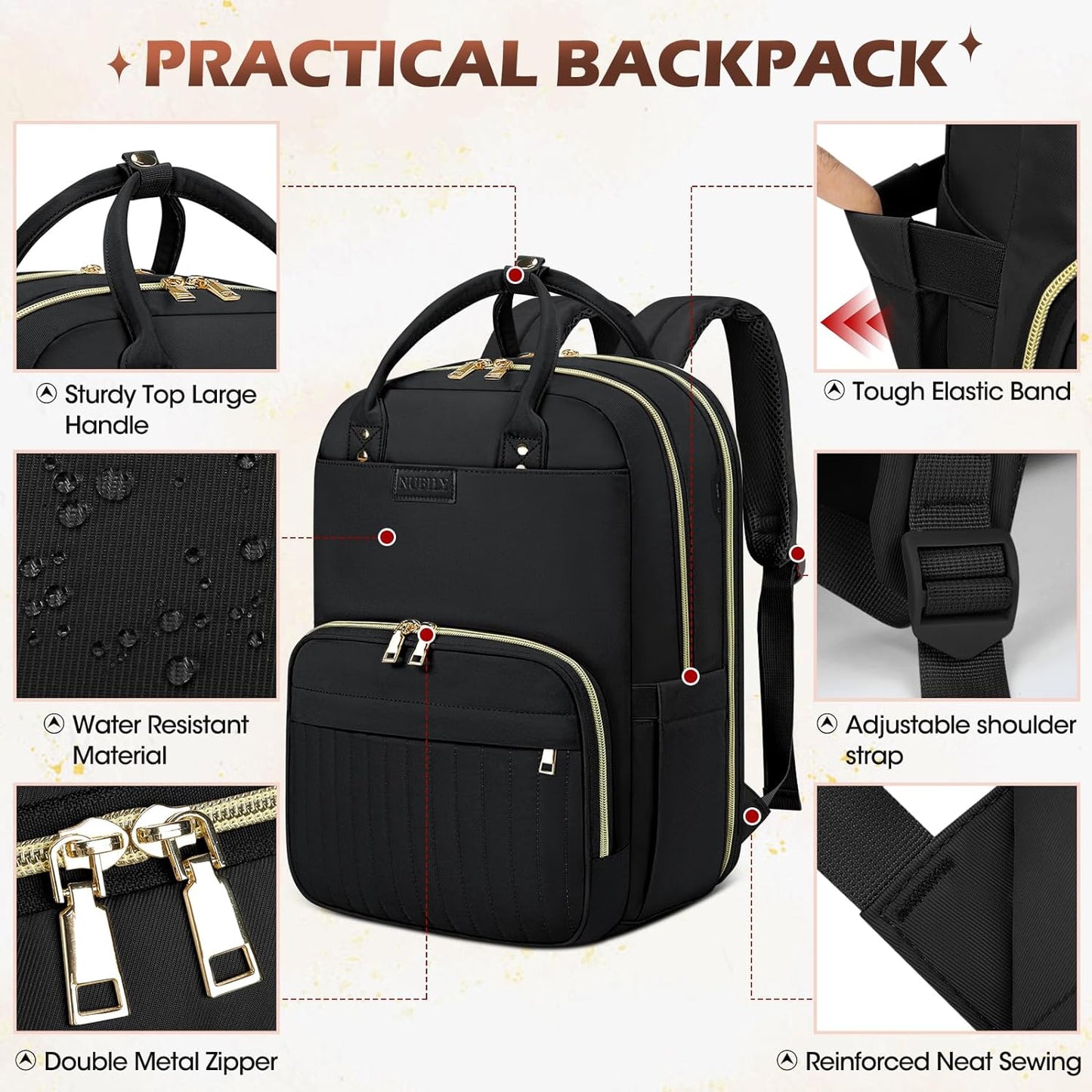 Water-Resistant Travel Laptop Backpack with Organised Compartments – 15.6' Fit
