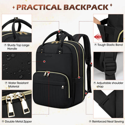 Water-Resistant Travel Laptop Backpack with Organised Compartments – 15.6' Fit