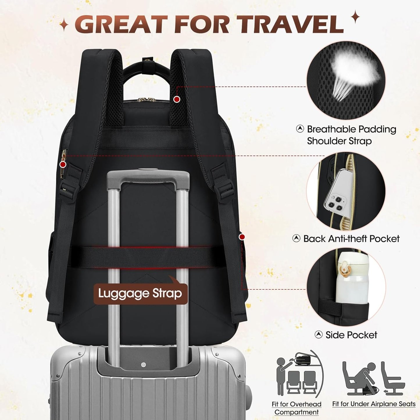 Water-Resistant Travel Laptop Backpack with Organised Compartments – 15.6' Fit