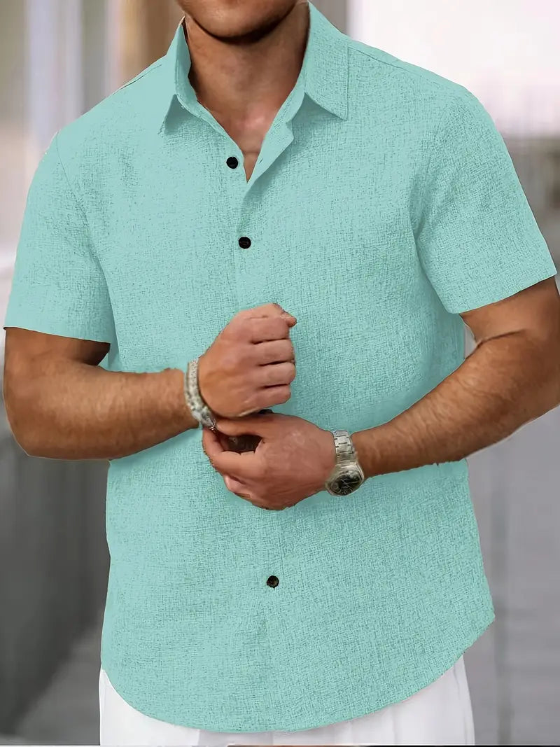 Casual Fit Short Sleeve Mens Shirt