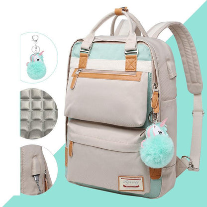 Stylish waterproof backpack for women with 15.6-inch laptop compartment
