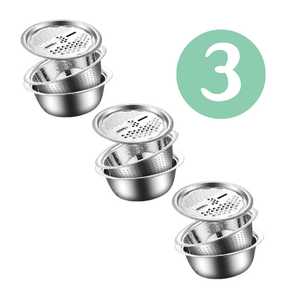 3-In-1 Premium Stainless Steel Sink Set