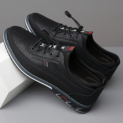 Men's Two-Tone Lace-Up Loafers with Contrast Stitching