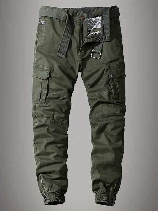 Premium Men’s Cargo Joggers – Embroidered Design with Multiple Pockets