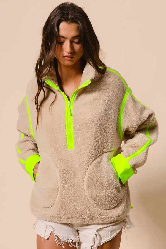 Women's Fleece Lined Warm Sherpa Jacket - BritishElegance