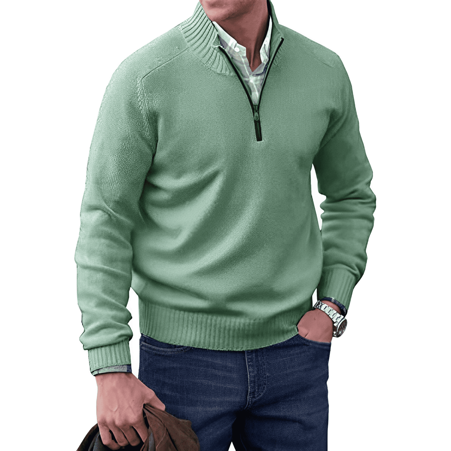 Classic Men's Quarter Zip Pullover Sweater