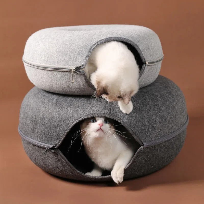 Comfy Feline Hideaway Tunnel Bed for Cats - BritishElegance