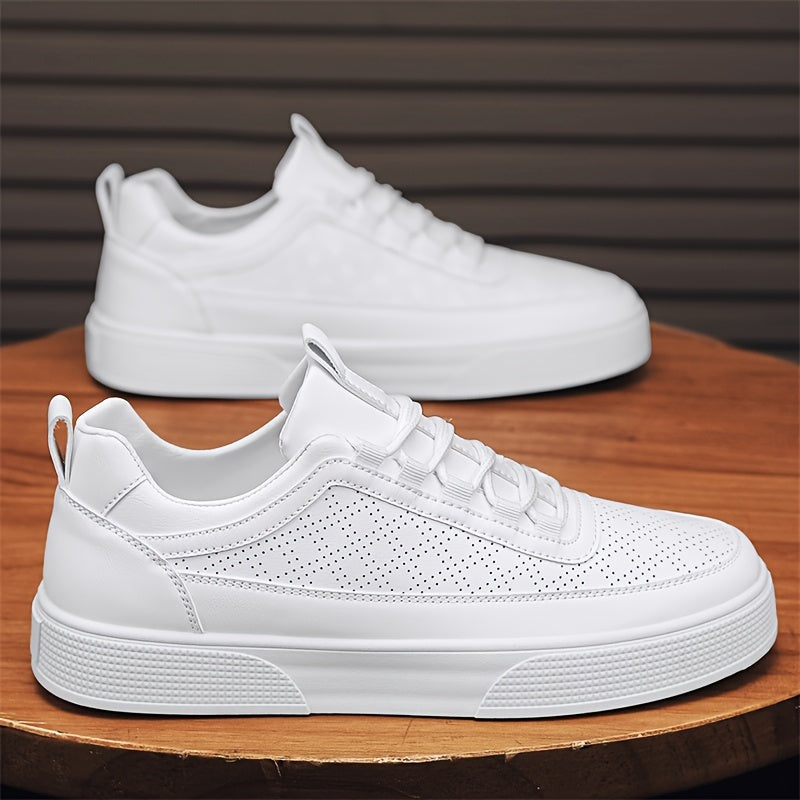 Classic White Low Top Mens Sneakers - BritishElegance