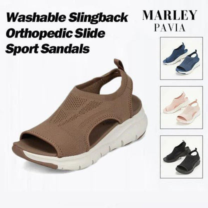 MarleyShoes™ |  Washable Slingback Orthopedic Slide Sport Sandals