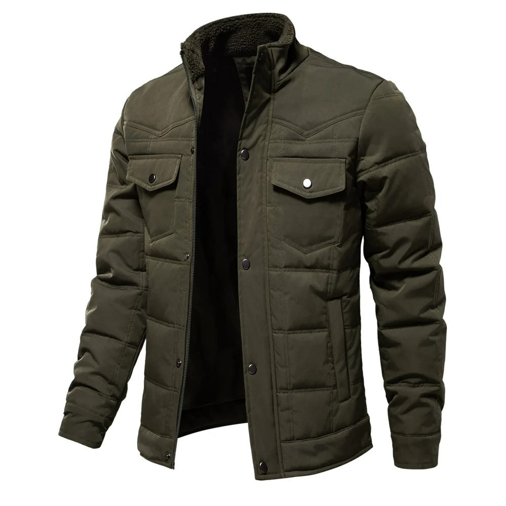 Warm Waterproof Parka Jacket with Stand Collar
