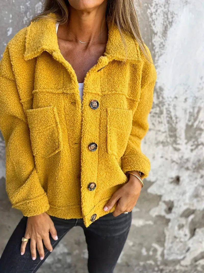 Casual Women's Loose Fit Button Down Jacket