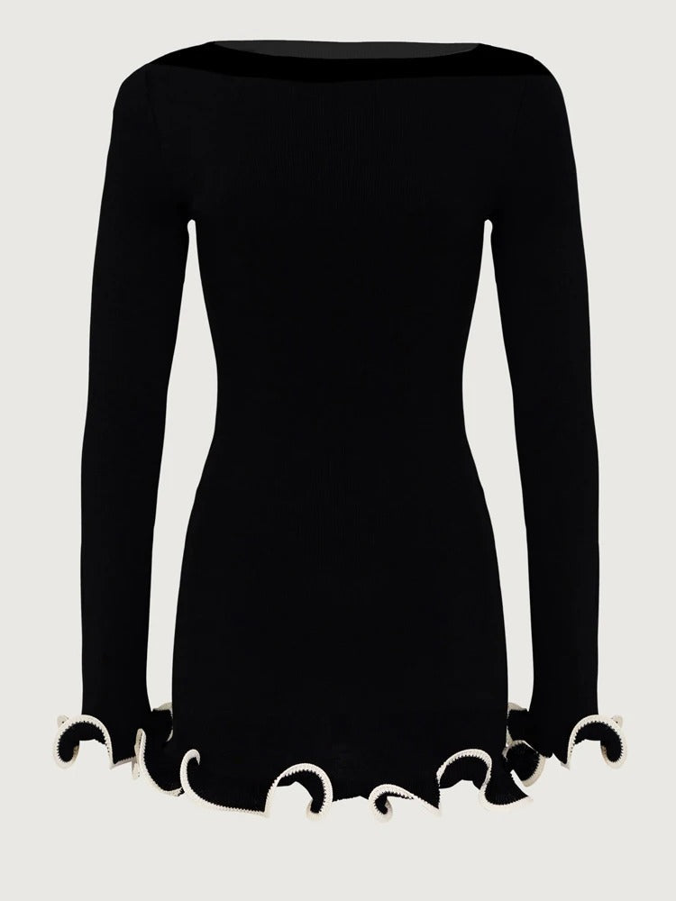 Elegant Kleid mit Wellen Saum - BritishElegance