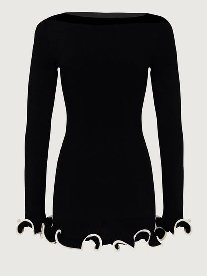 Elegant Kleid mit Wellen Saum - BritishElegance