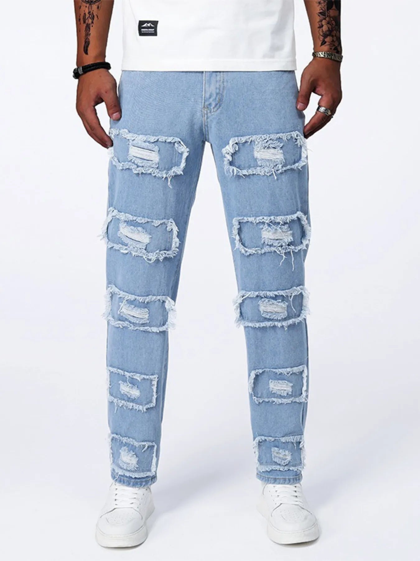 Ripped Skinny Fit Mens Jeans - BritishElegance