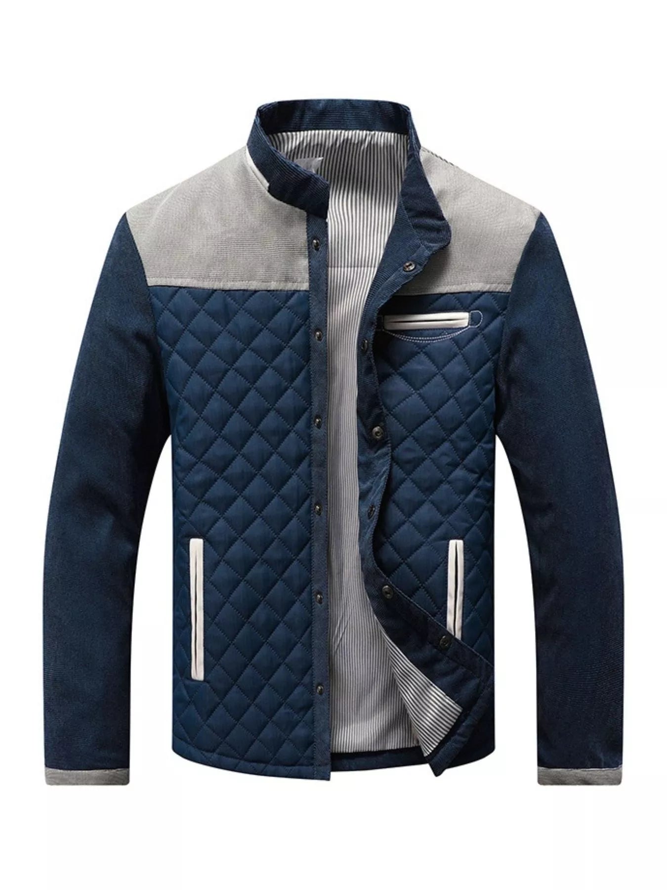 Big and Tall Padded Snap Button Jacket