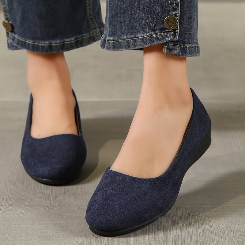 Sophia: Flat, Solid Slip-On Shoes
