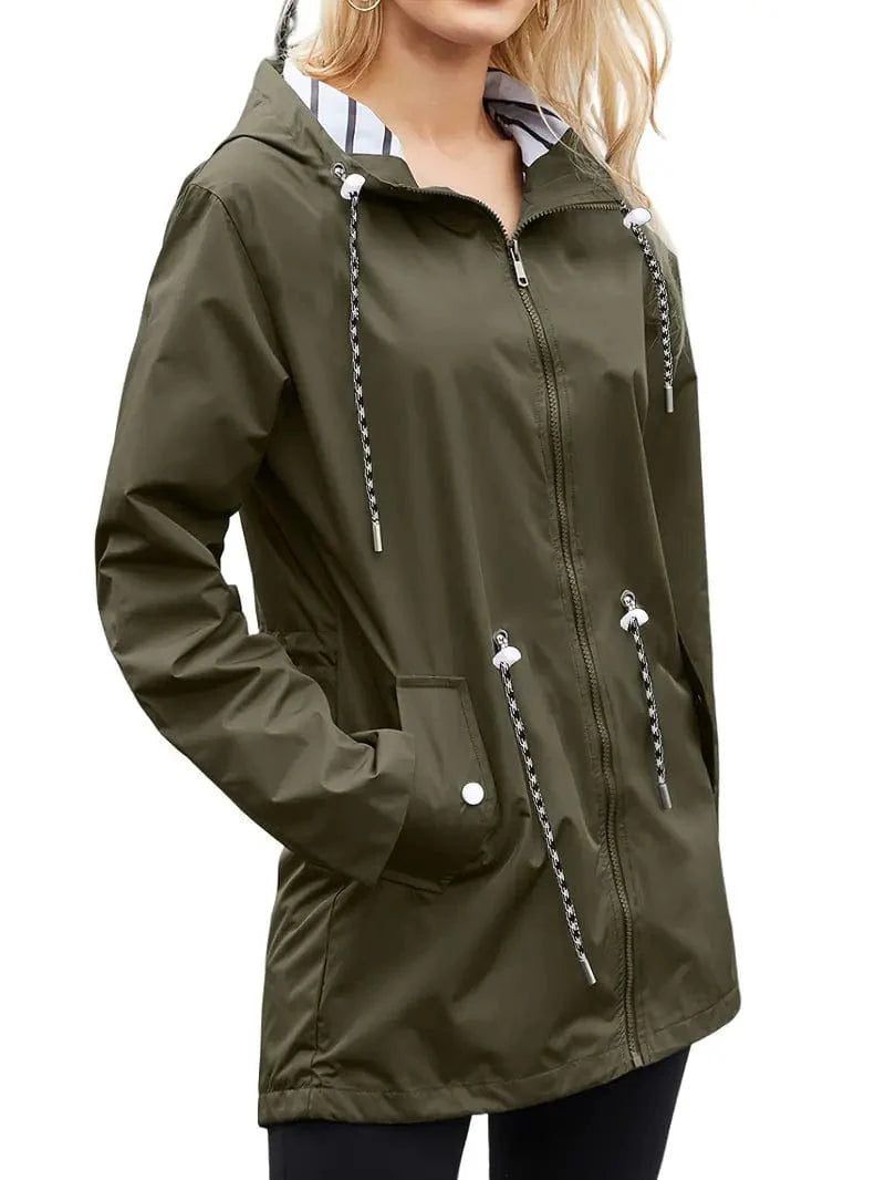 Waterproof Women's Rain Jacket Classic Winter Coat