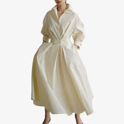 Women's Cotton Linen Blend Shirt Dress