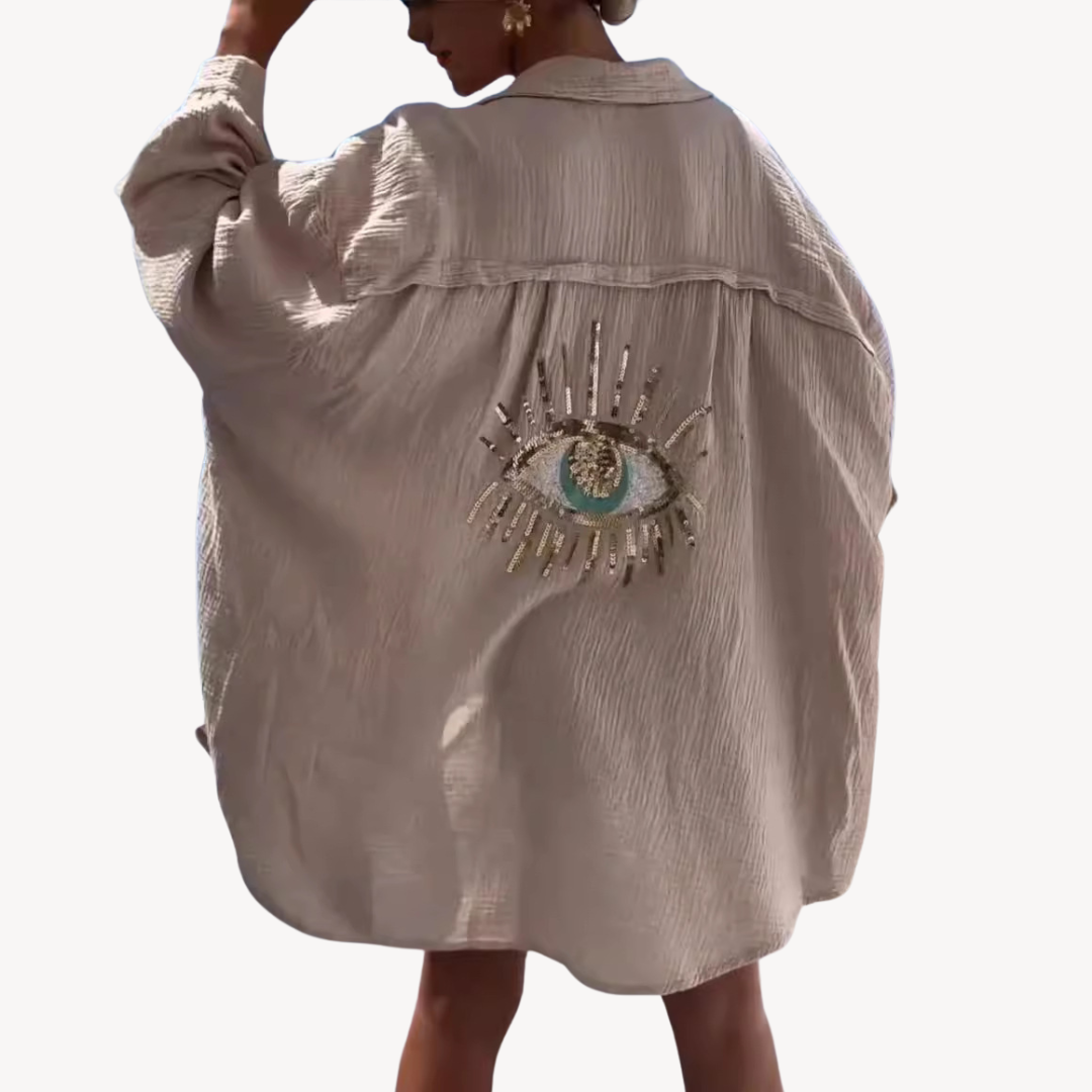 Women's Cotton Linen Button-Up Shirt