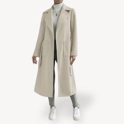 Women's Long Open Coat with Pockets