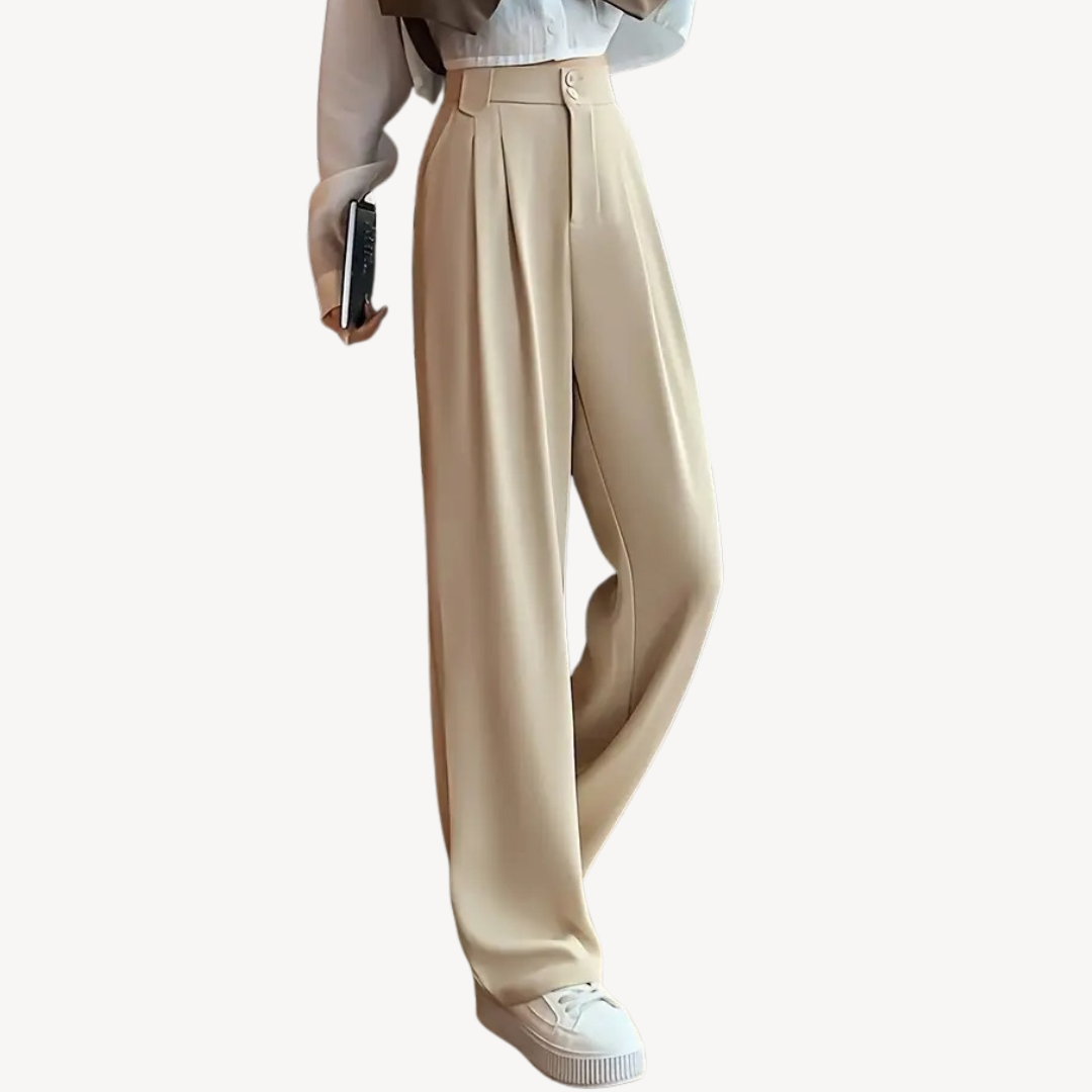 Wide-Leg Pleated Pants for Women