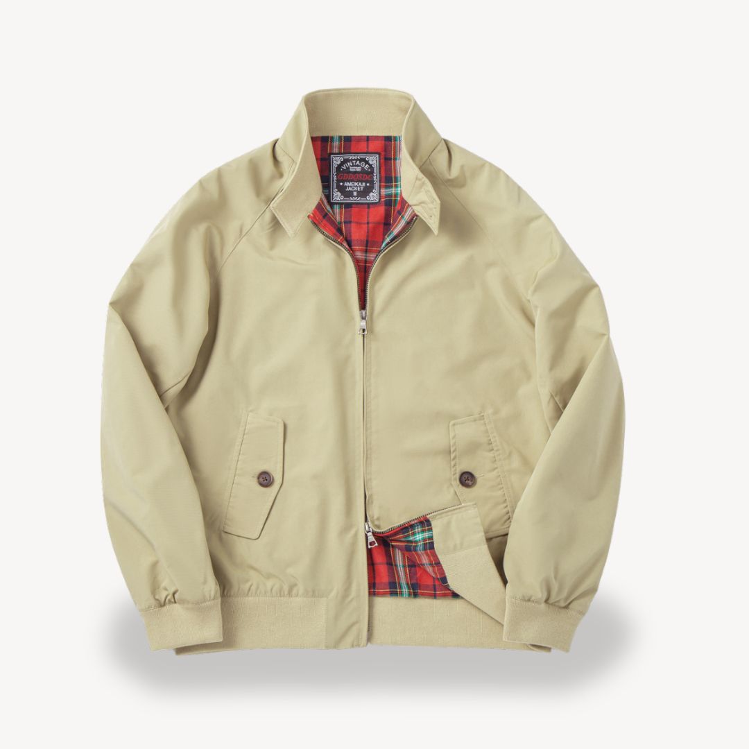 Men's Plaid Lined Harrington Jacket