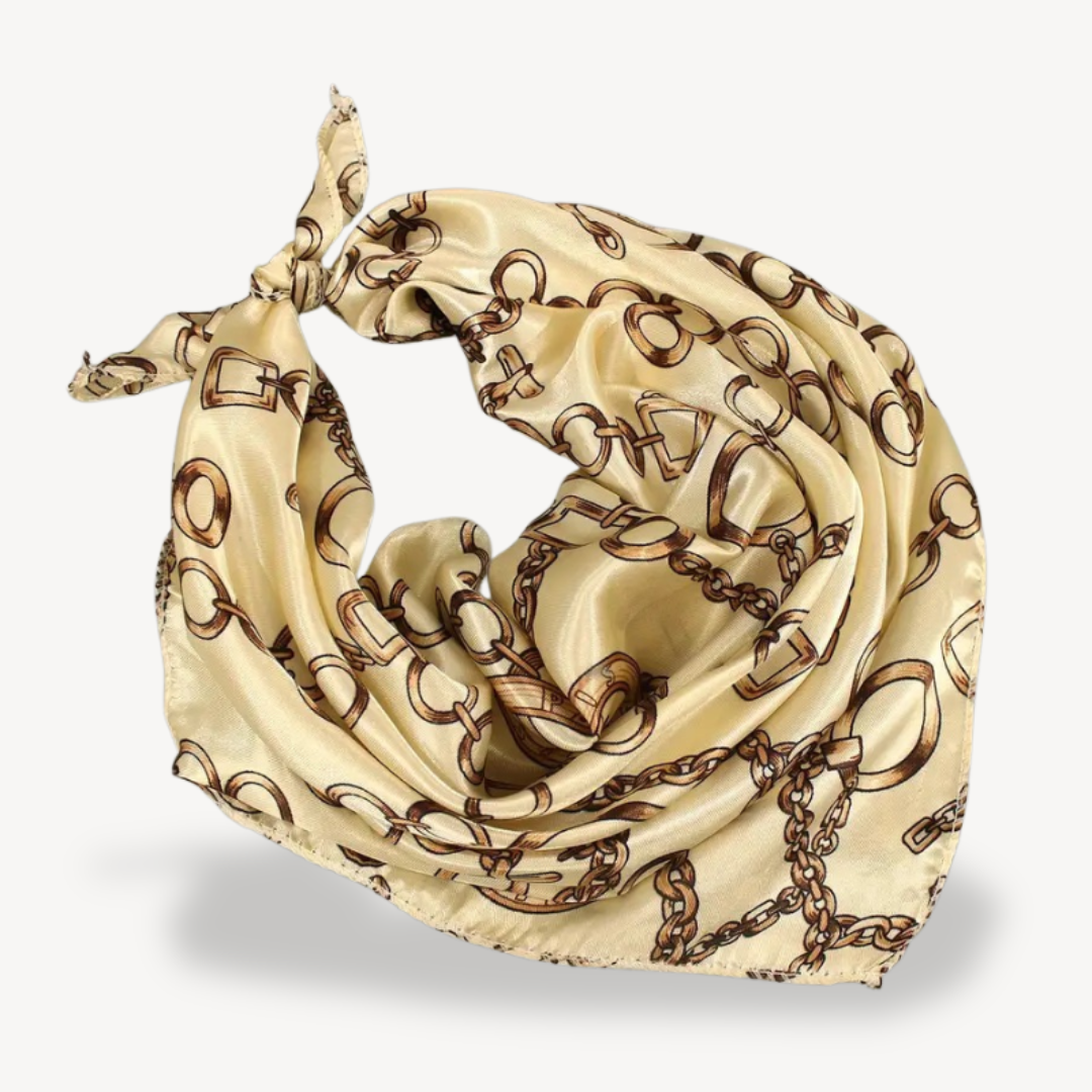 Silk Chain Print Head Scarf
