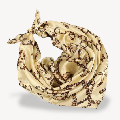 Silk Chain Print Head Scarf