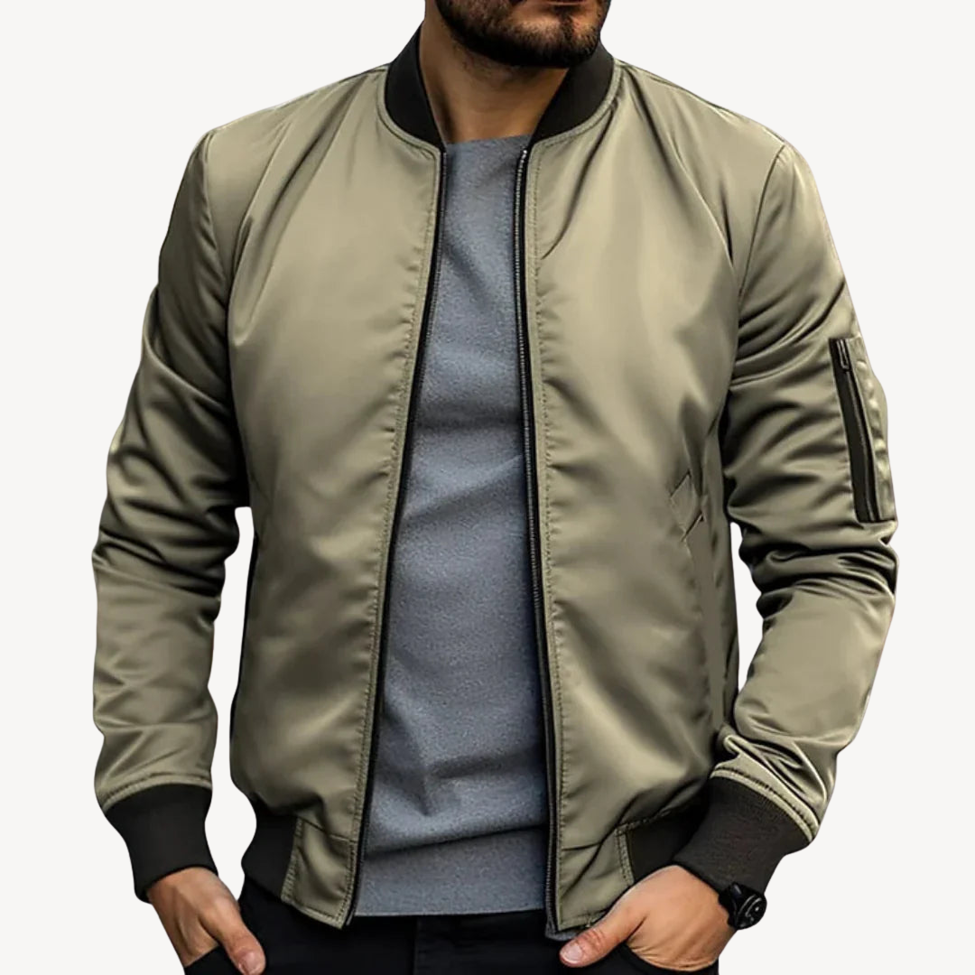 Men's Lightweight Nylon Bomber Jacket