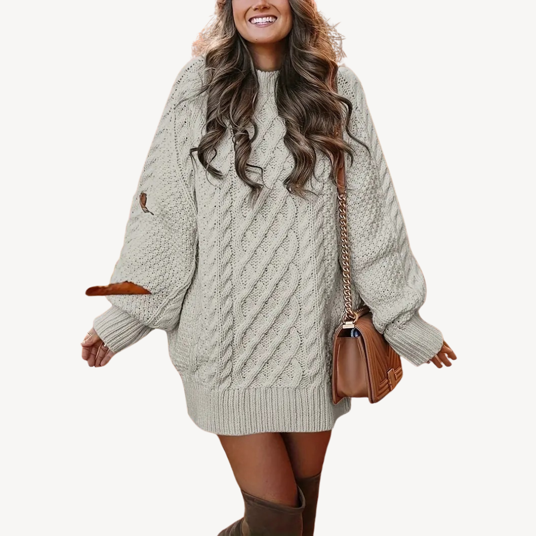 Cable Knit Sweater Dress for Women