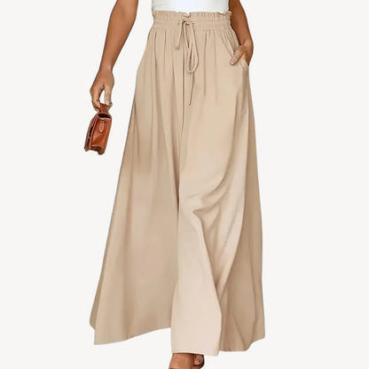 Wide-Legged Drawstring Trousers