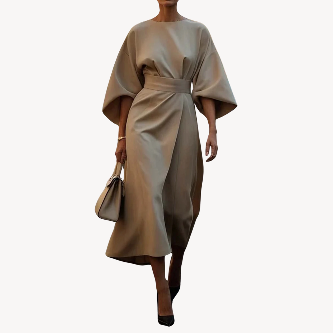 Women's Cotton Belted Midi Dress