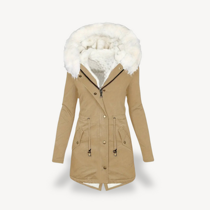 Women's Faux Fur Hooded Parka Jacket
