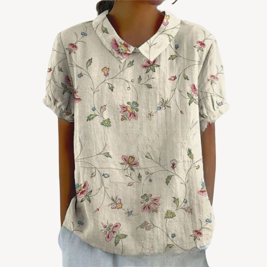 Floral Print Button-Up Shirt Women