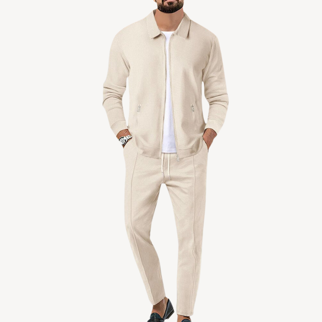 Men's Casual Zip-Up Jacket & Pants Set