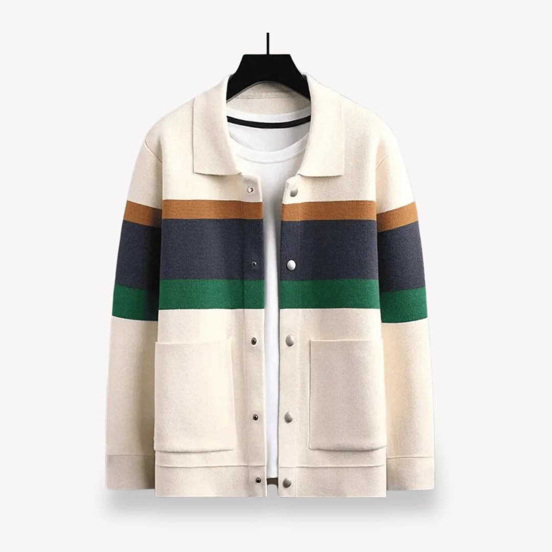 Striped Wool Cardigan for Men