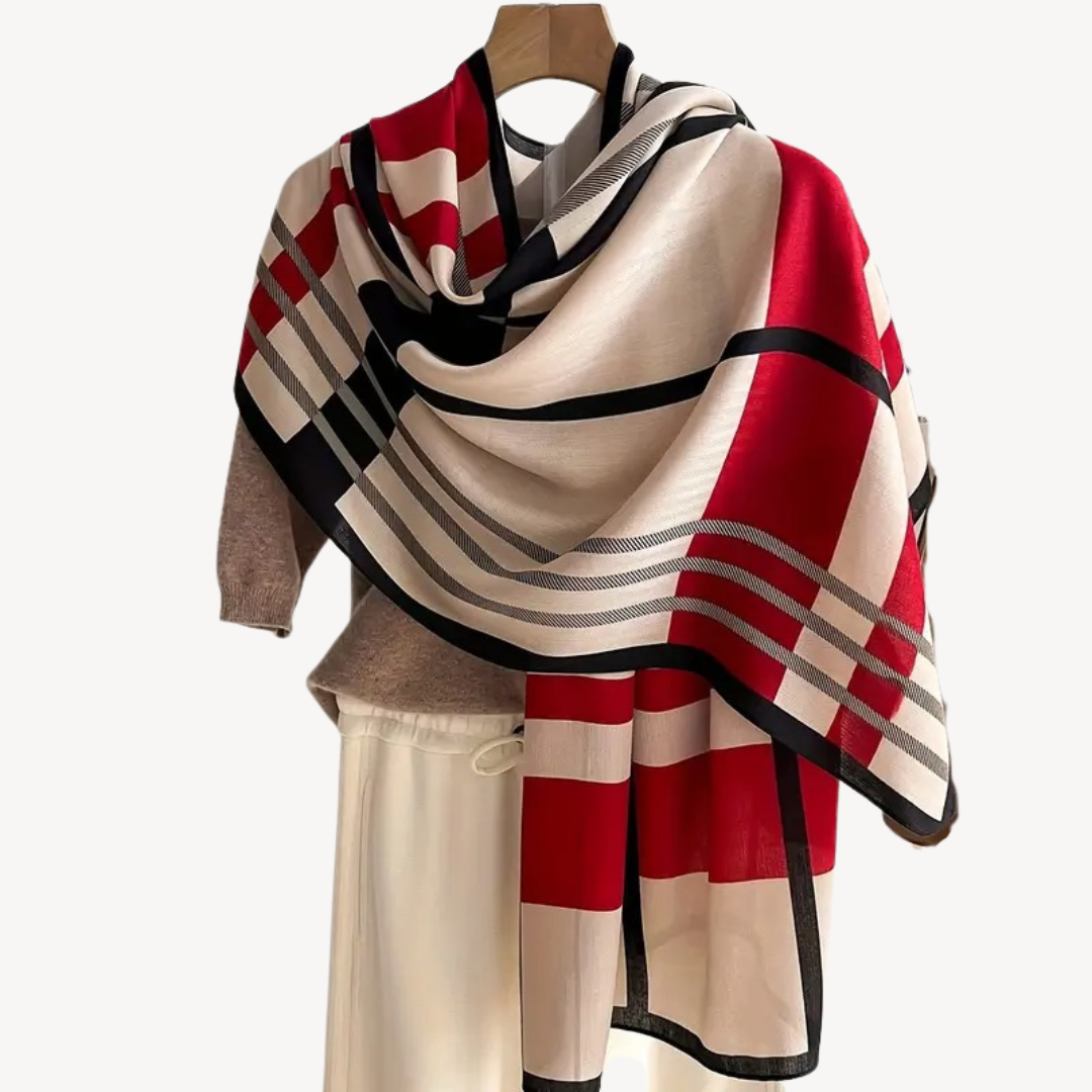 Plaid Pattern Shawl for Women